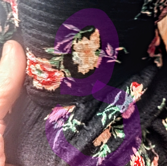 Vintage Inspired Ruffle Detail Black Floral Dress - Picture 7 of 7